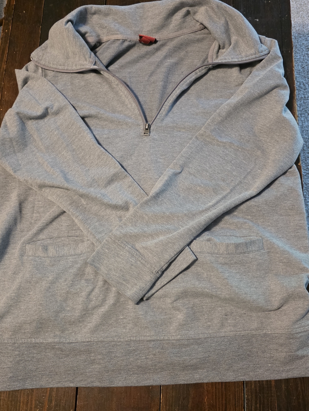 Merona Light Gray Women's Half-Zip Pullover Sweatshirt
